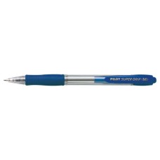 Pilot Boligrafo de Bola Retractil SuperGrip - Punta Redonda 1.0mm - Trazo 0.27mm - Tinta de Aceite - Grip Ergonomico - Color Azul (CAJA 12 UNID)