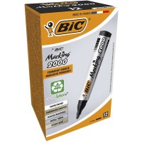 Bic Marking 2000 Ecolutions Rotulador Permanente - Tinta con Base de Alcohol - Ecologico - Secado Rapido - Color Negro