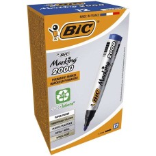 Bic Marking 2000 Ecolutions Rotulador Permanente - Tinta con Base de Alcohol - Ecologico - Secado Rapido - Color Azul
