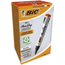 Bic Marking 2000 Ecolutions Rotulador Permanente - Tinta con Base de Alcohol - Ecologico - Secado Rapido - Color Rojo