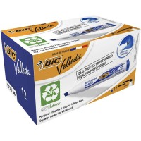Bic Velleda 1751 ECOlutions Marcadores para Pizarra - Punta Biselada - Trazo entre 3mm y 5.5mm - Tinta con Base de Alcohol - Ecologico - Borrado Optimo - Color Azul
