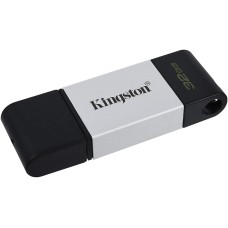 Kingston DataTraveler 80 Memoria USB Tipo C 32GB - USB-C 3.2 Gen 1 - 200 MB/s en Lectura - Con Tapa - Diseño Metalico (Pendrive)