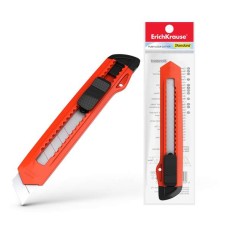 Erichkrause EasyCut Cuter con Fijador Push-Lock Standard 18mm - Sistema de Sujecion de Cuchilla con Seguro de Empuje