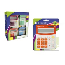 Bismark C-52 Calculadora Escolar de 8 Dígitos -Alimentación Solar y a Pilas - Colores Surtidos Aleatorios
