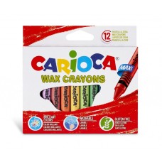 Carioca Maxi Pack de 12 Ceras - Lavables - Cuerpo de Ø 12mm - Color Varios