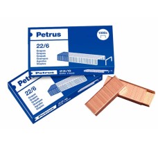 Grapas cobreadas Petrus Caja 1000  22/6